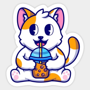 Cat Milk Shake Sticker